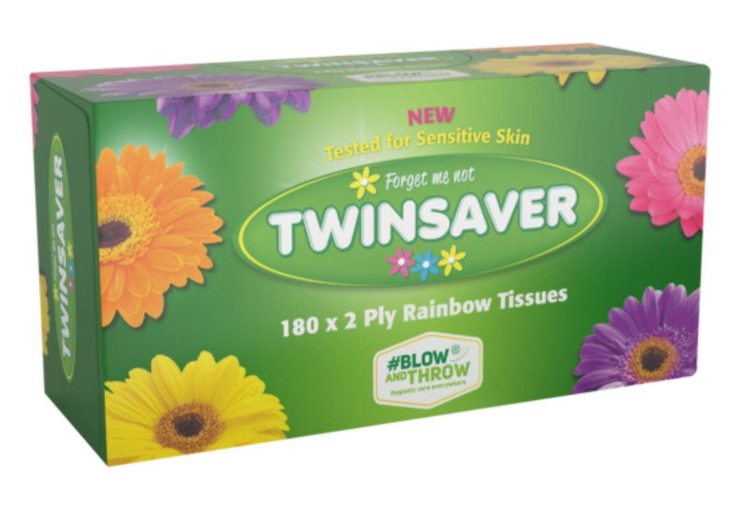 Twinsaver 2 Ply Rainbow Tissues 180